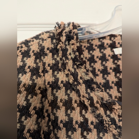 Cabi Zip Front Sweater Jacket Beige Houndstooth Gray Knit Sleeves wool  bland 12 - Picture 10 of 10